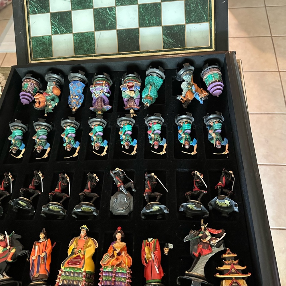 Colorful Chess Set with Intricate Figurines